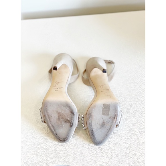 GUISSEPE ZANOTTI Nude Crystal Sophie Sandals 37.5 - Picture 8 of 10